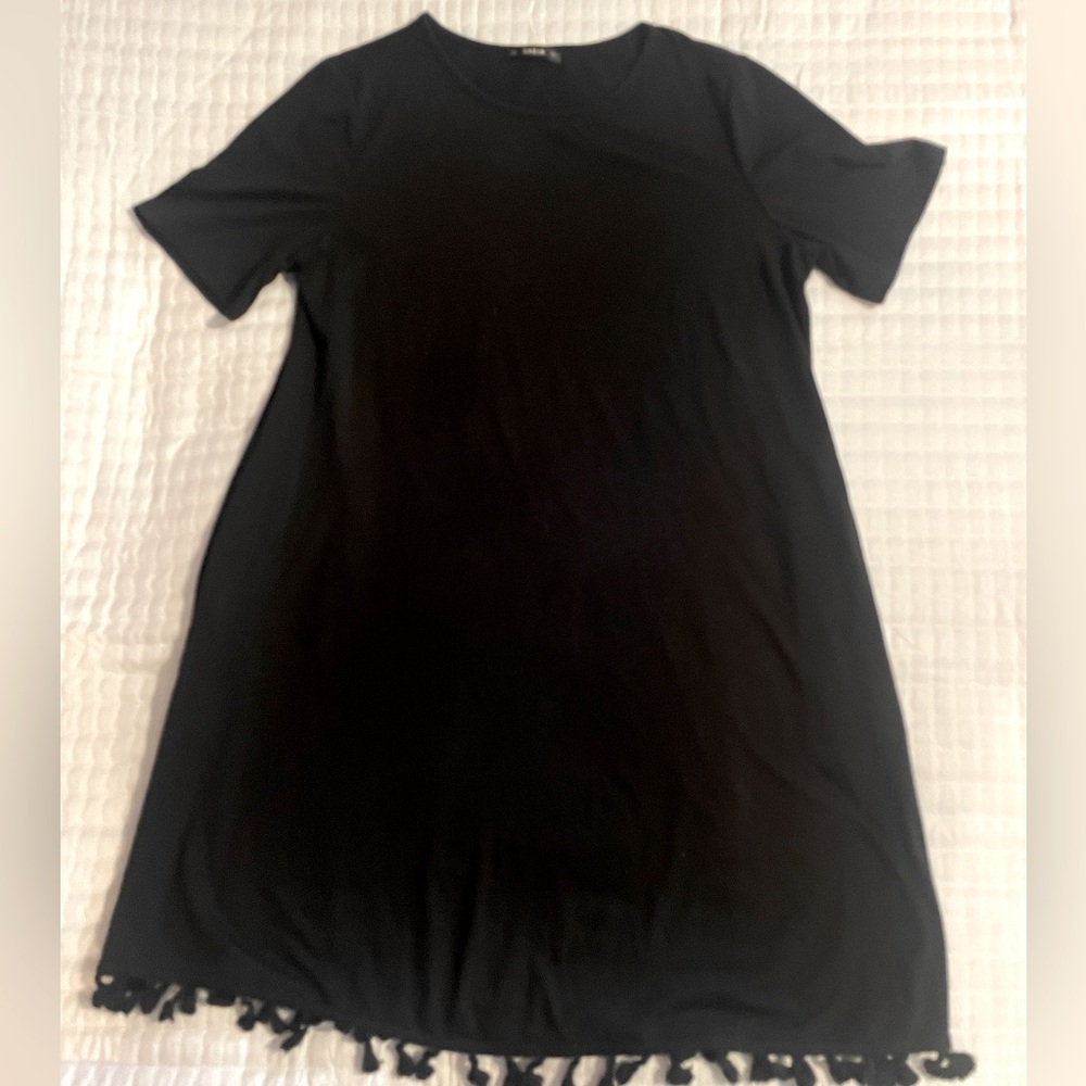 Shein SS Black Dress with Tassels & POCKETS!